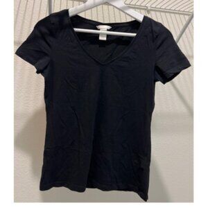 H&M Black Short Sleeve T-Shirt, Size: S